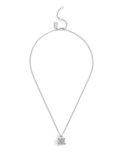 Coach Faux Cultivated Pearl Signature Tea Rose Handbag Pendant Necklace