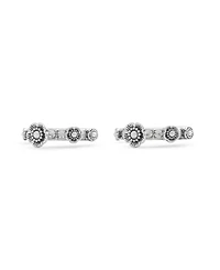 Coach Faux Cultivated Pearl Signature Tea Rose Huggie Earrings