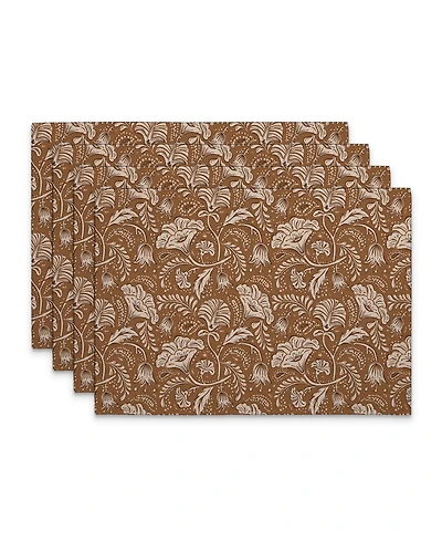CounterArt Mocha Farida Premier Fabric Placemats, Set of 4