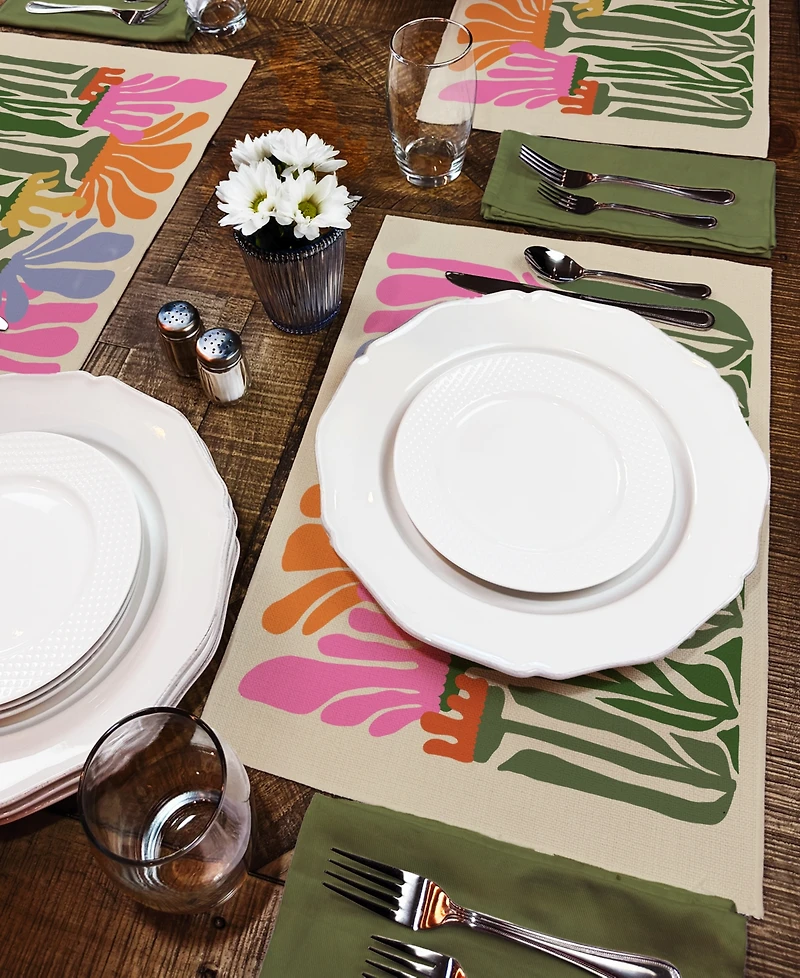 CounterArt Matisse Garden Premier Fabric Placemats, Set of 4
