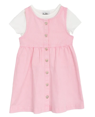 Rare Editions Toddler and Little Girls 2-Piece T-Shirt Denim Dress Set