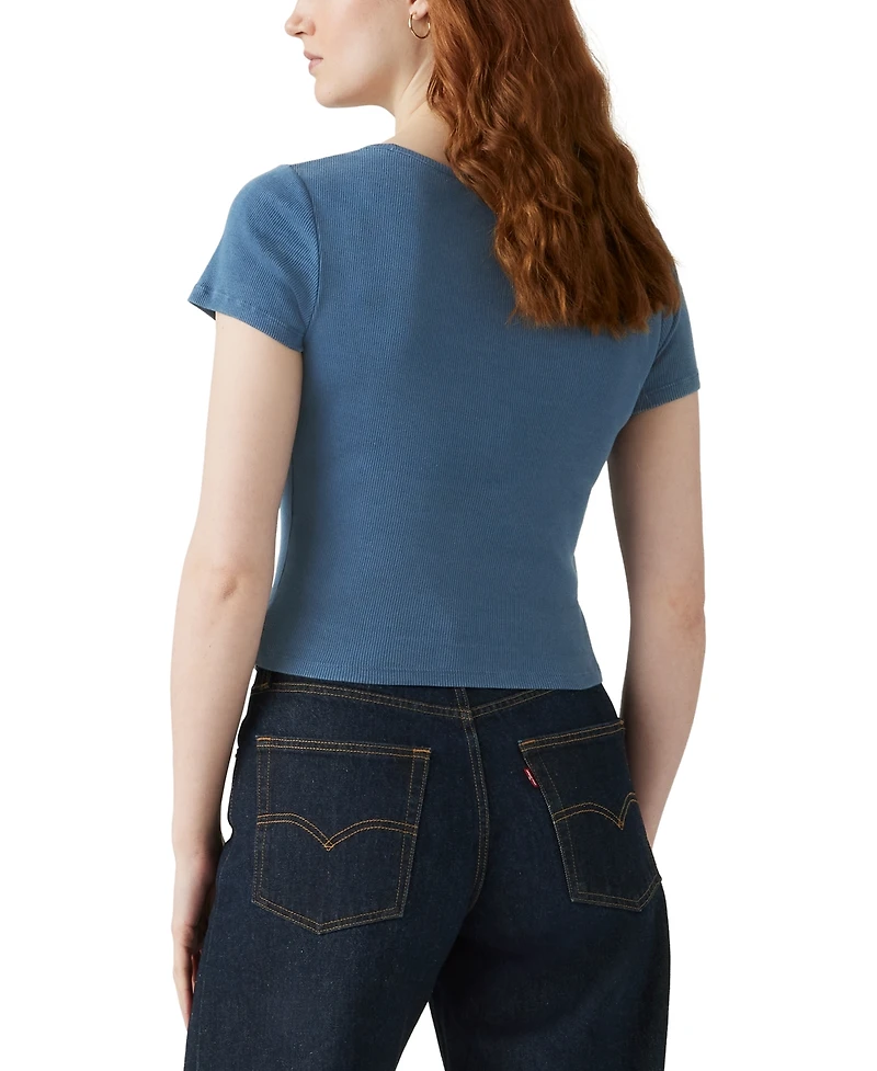 Levi's Women's Cotton Rib-Knit Square-Neck Tee