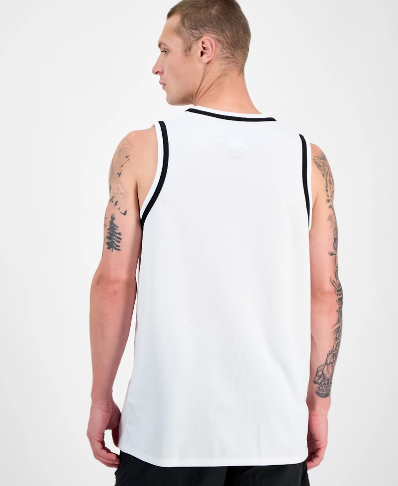 Hugo by Boss Men's Miami Drapes Slim Fit Textured Graphic Tank