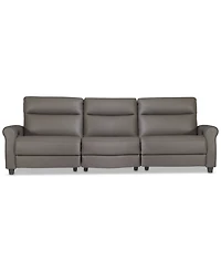 Thandler 3-Pc. Leather Sofa with 3 Power Recliners, Exclusively at Macy's
