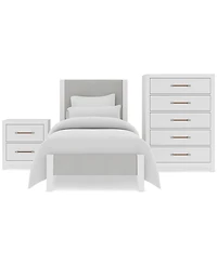 Catriona 3pc Bedroom Set (Twin Upholstered Bed, Chest & 2-Drawer Nightstand), Created for Macy's