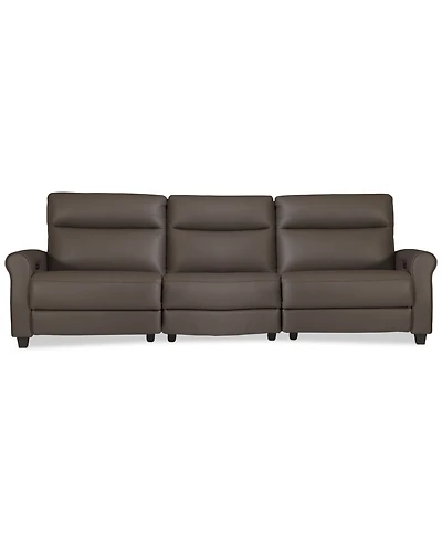 Thandler 3-Pc. Leather Sofa with 3 Power Recliners, Exclusively at Macy's