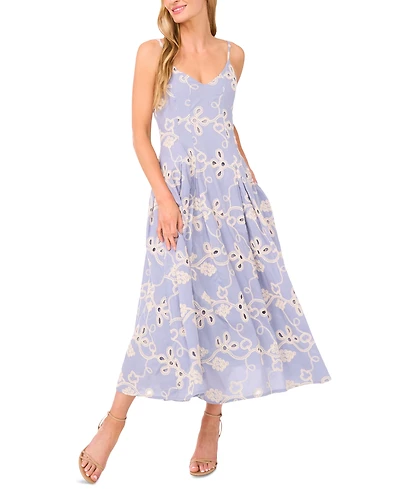 CeCe Women's Maxi A-Line Embroidered Dress