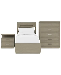 Cascade 3-Pc. Bedroom Set (Twin Bed, Chest & Nightstand)