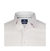 Luchiano Visconti Men's White with ZigZag Print shirt