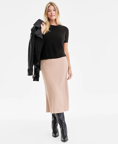 Charter Club Women's 100% Cashmere Crewneck Short-Sleeve Sweater, Macy's Exclusive