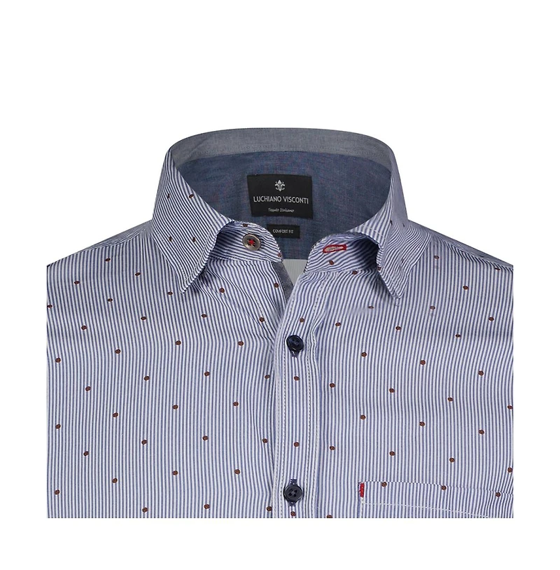 Luchiano Visconti Men's Blue with stripe Long sleeve