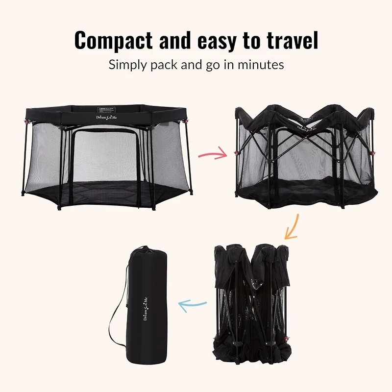 Dream On Me Onyx Playpen Set with Canopy