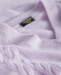 Charter Club Women's 100% Cashmere Placed Cable-Knit V-Neck Sweater, Macy's Exclusive