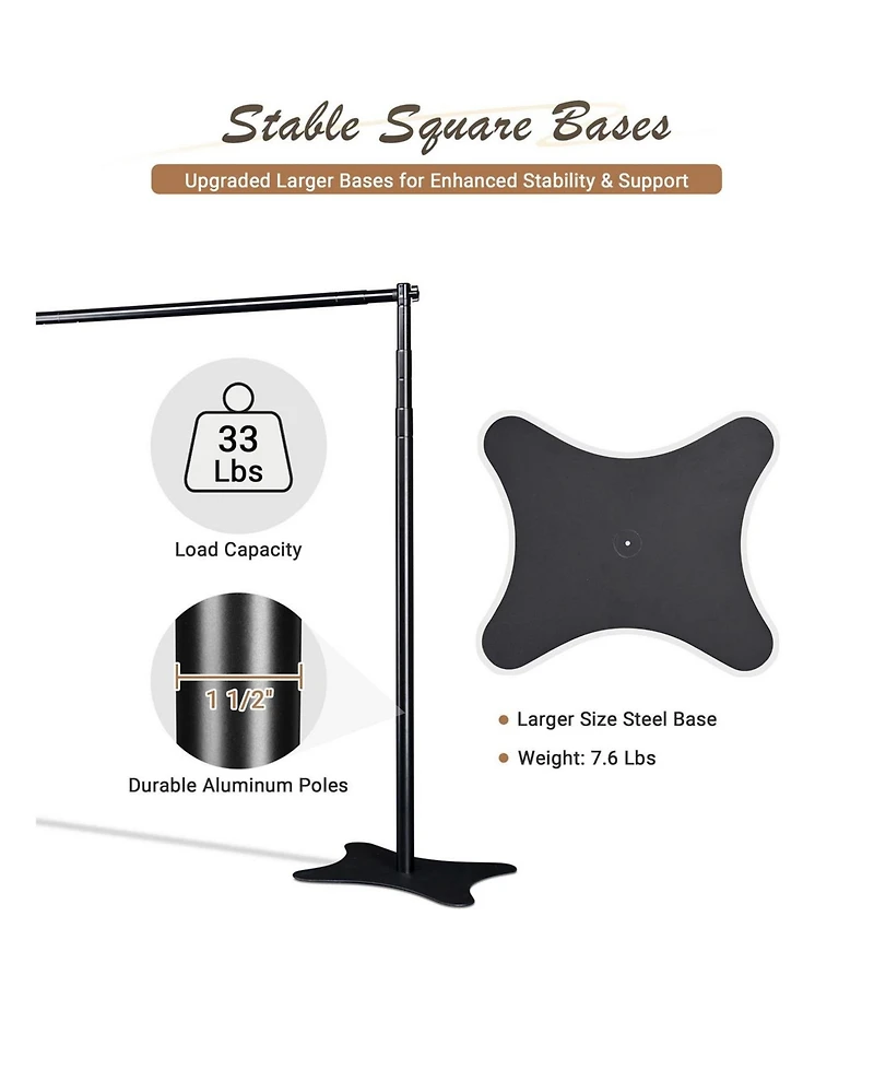 10x10 Ft Backdrop Stand & Roll Up Banner Stand Kit Tradeshow Exhibition Events
