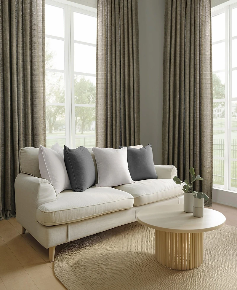 Raw Weave Linen Curtains (2 Panels) Window and Drapes, Rod Pocket Bedroom Curtains