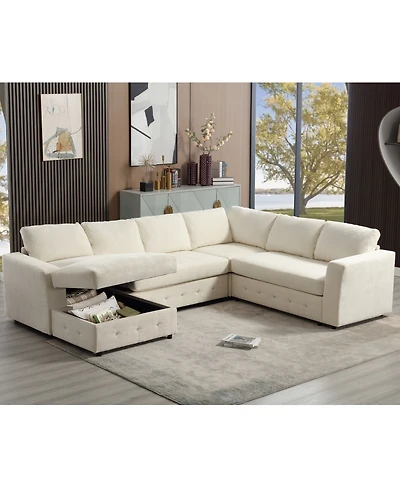 Streamdale 110" Oversized Modular Sectional Sofa, Chaise & Storage