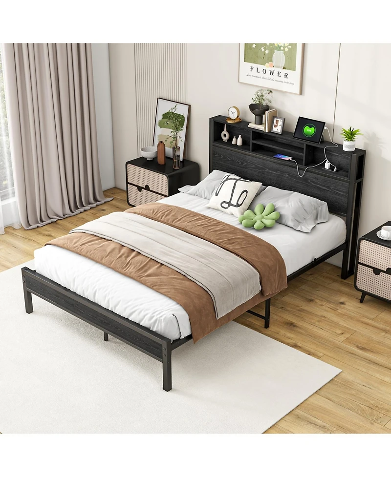 Streamdale Furniture Full Size Bed Frame with Storage