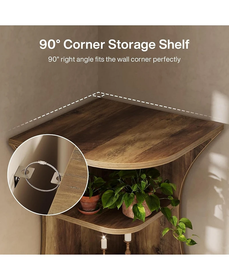 Tribesigns 73.2" Tall Corner Bookcase, Farmhouse 6-Tier Corner Shelf for Small Space, Freestanding Bookshelf Display Shelf Plant Stand