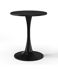 3-Piece Outdoor Metal Dining Table Set And Stackable Resin Patio Chairs