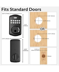 Zachvo Fingerprint Door Lock Keyless Deadbolt, Electric Door Locks with Keypads and Emergency Charging Port, Oil Rubbed Bronze