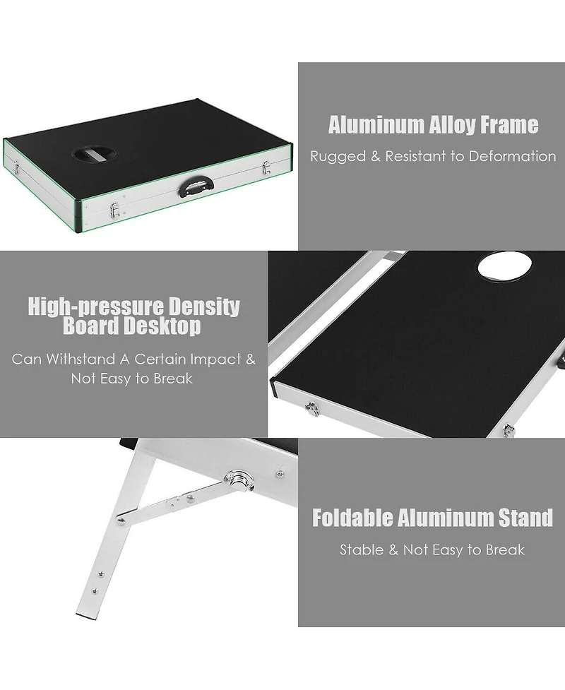 Cornhole Set with Foldable Design and Side Handle