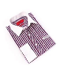 Elie Balleh Little Boys Red Slim Fit Printed Button-Down Shirt