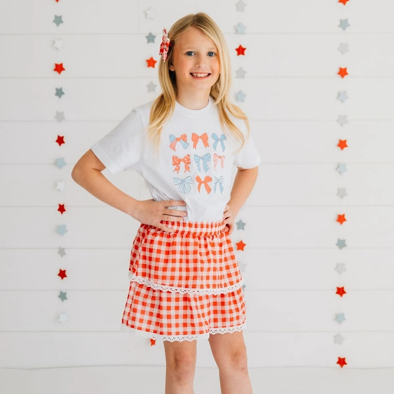 Little and Big Girls Patriotic Cutie Short Sleeve T-Shirt