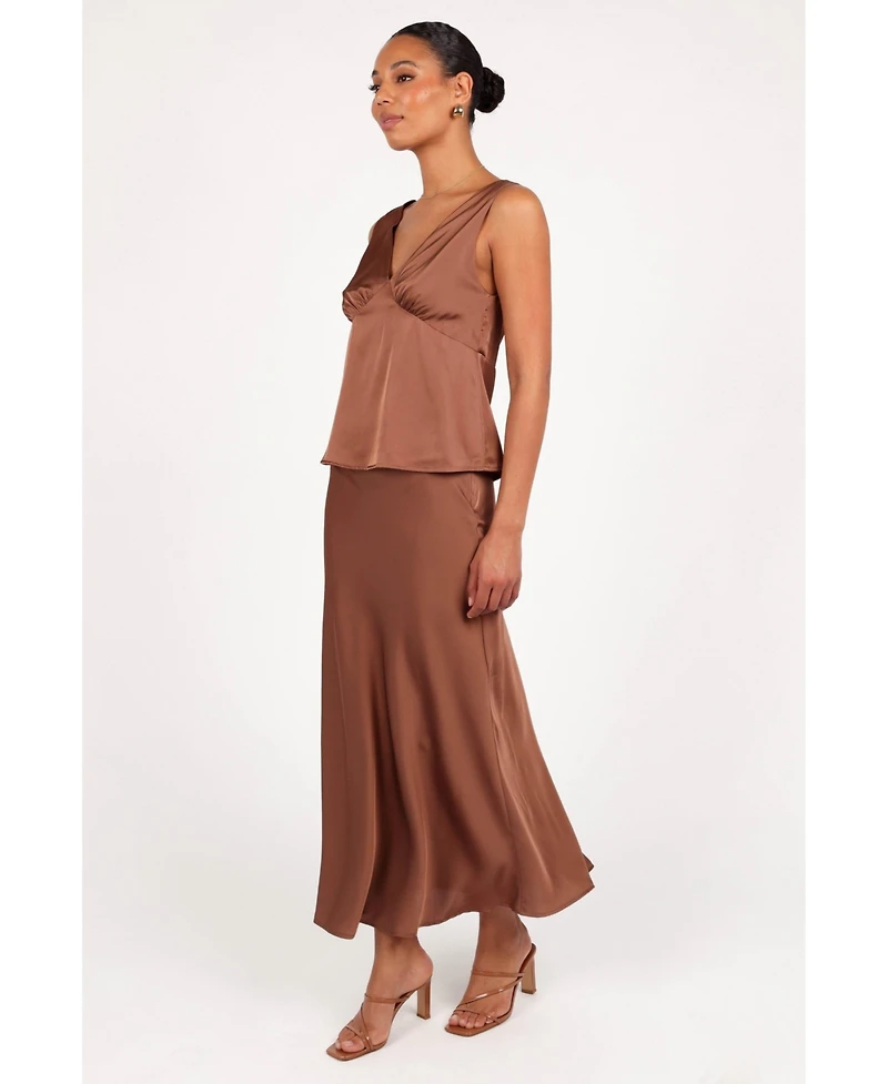 Petal and Pup Women's Nellie Satin Midi Skirt