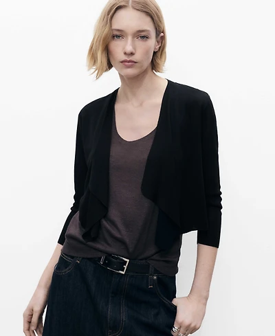 Mango Women's Knitted Cropped Cardigan