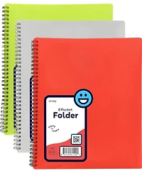 Poly 8 Pocket Organizer File Folder Letter Legal Document Organizer Perfect for Office, College, School and More (3 Pack) - by Emraw