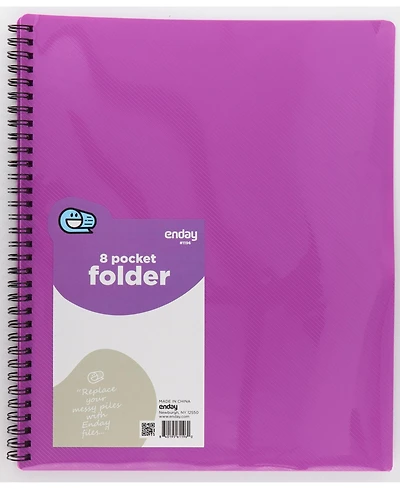 Poly 8 Pocket Organizer File Folder Letter Legal Document Organizer Perfect for Office, College, School and More (3 Pack) - by Emraw