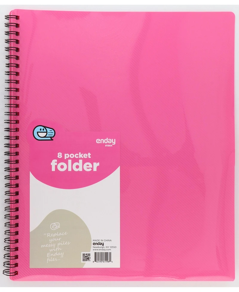 Poly 8 Pocket Organizer File Folder Letter Legal Document Perfect for Office, College, School and More (3 Pack) - by Emraw
