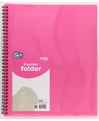 Poly 8 Pocket Organizer File Folder Letter Legal Document Perfect for Office, College, School and More (3 Pack) - by Emraw