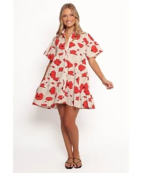 Petal and Pup Women's Peachy Mini Linen Dress
