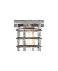 John Timberland Marlowe 13 1/4" High Farmhouse Rustic Hooded Cage Outdoor Wall Light Fixture Mount Porch House Set of 2 Galvanized