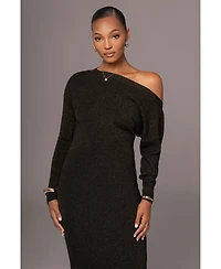 Jluxlabel Women's Night Shimmers Asymmetrical Maxi Dress