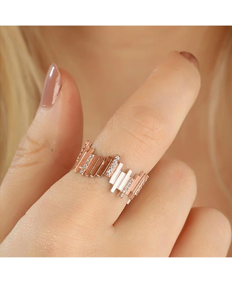 Spero London New Multiple Bar Sterling Silver Ring