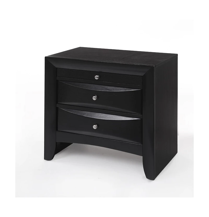 Three Drawer Solid Wood Nightstand – Functional and Elegant Bedroom Storage Solution