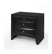 Three Drawer Solid Wood Nightstand – Functional and Elegant Bedroom Storage Solution