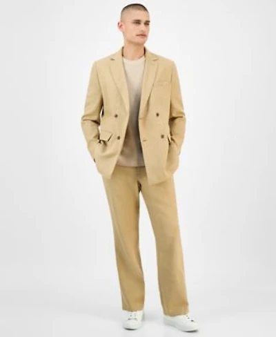 Alfani Mens Double Breasted Blazer Waffle Knit Sweater Drawstring Pants Exclusively At Macys