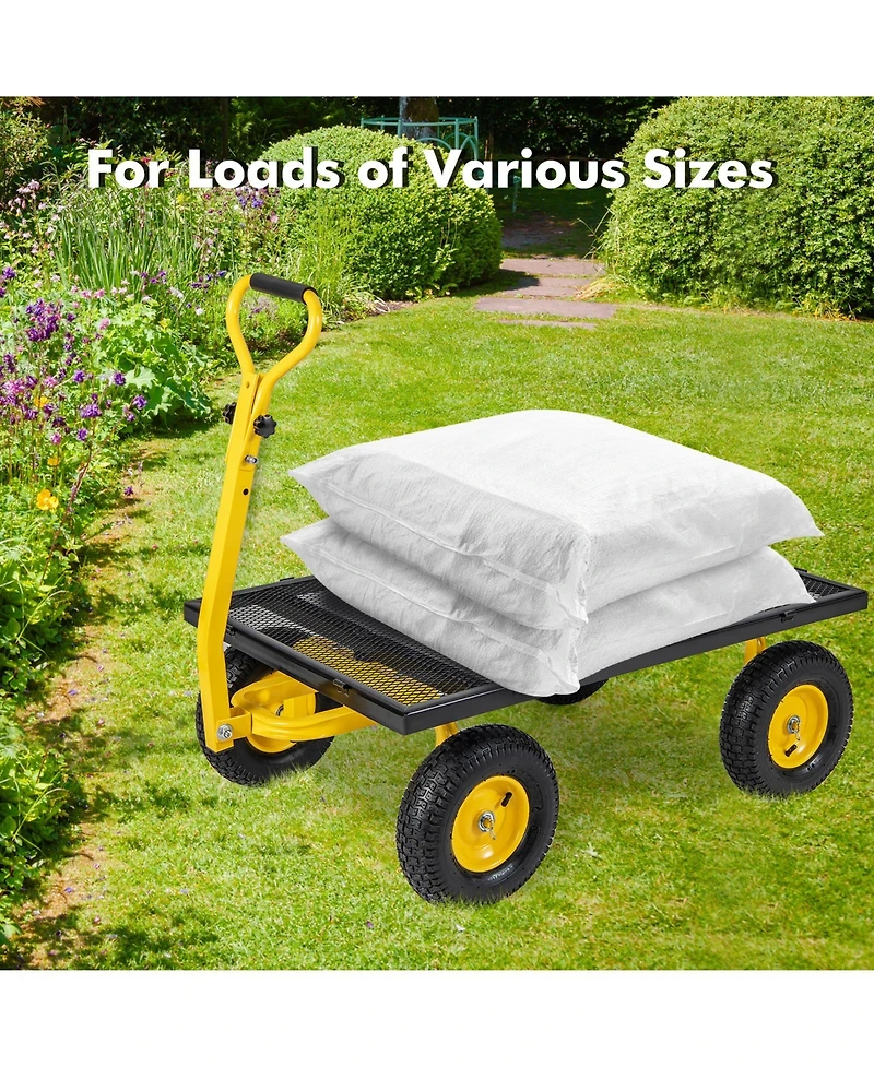 Utility Garden Wagon with 4 Removable Side Panels and 900/1200 Lbs Load Capacity