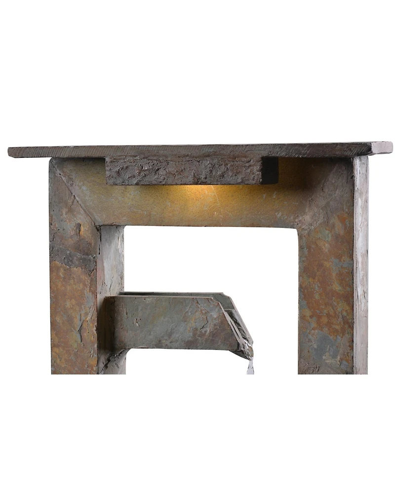 Zigzag Zen 49" Slate Stone Waterfall Fountain with Light - John Timberland