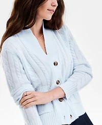 Charter Club Women's 100% Cashmere Cable-Knit Cropped Cardigan Sweater, Macy's Exclusive