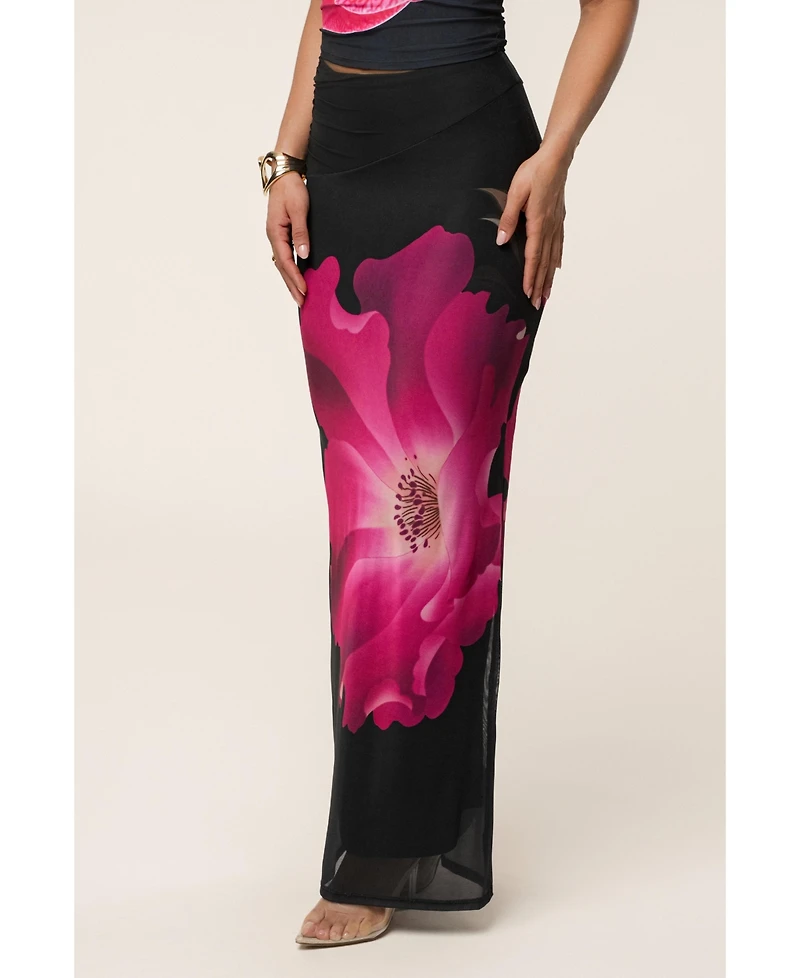 Jluxlabel Women's Floral Blooming Dawn Maxi Skirt