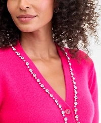 Charter Club Women's 100% Cashmere V-Neck Rhinestone Cardigan, Macy's Exclusive