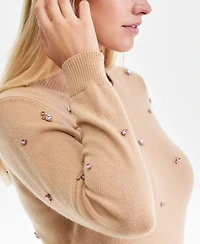Charter Club Women's 100% Cashmere Embellished Chunky Crewneck Sweaters, Macy's Exclusive