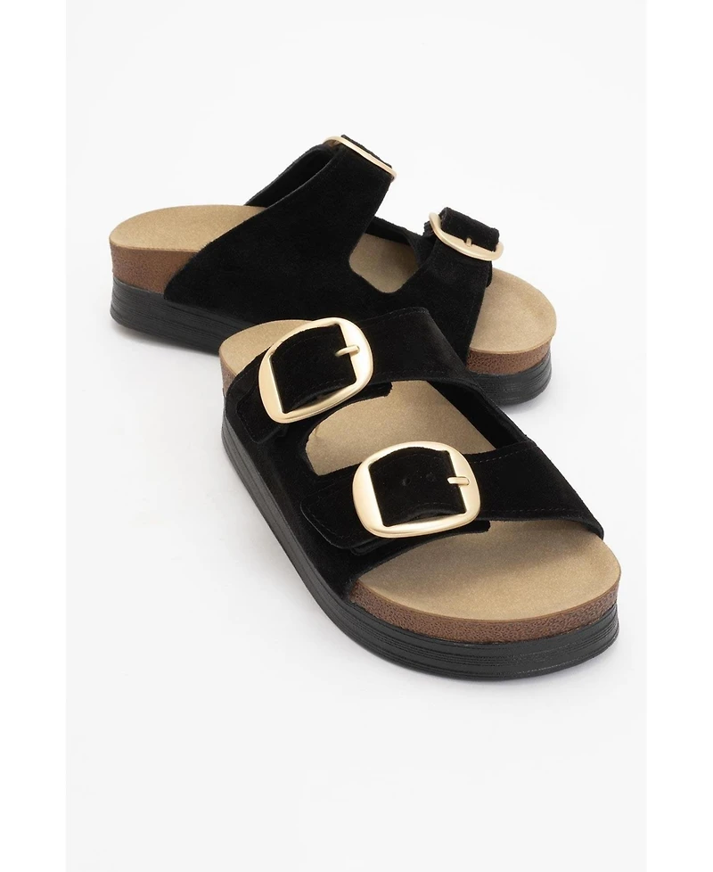 Harbor Suede Leather Two-Strap Sandal (Women)