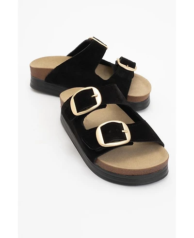 Harbor Suede Leather Two-Strap Sandal (Women)