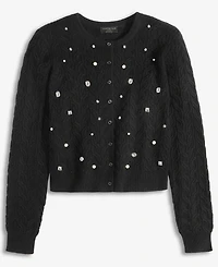 Charter Club Women's 100% Cashmere Embellished Cable-Knit Cardigan, Macy's Exclusive