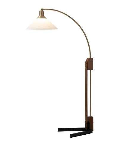 Nova of California 60" Wood Melmar Lucite Arc Floor Lamp